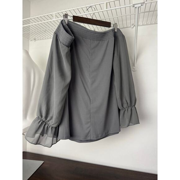 Torrid Off the Shoulder Blouse Size 3X Gray, Flowy NWT - Picture 10 of 12